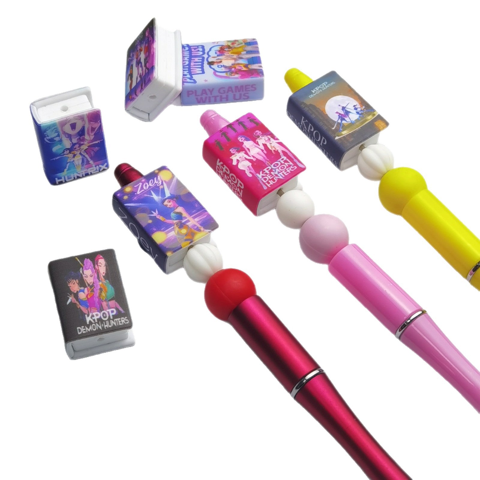 Wholesale 30pcs/pack Silicone 3D Printed Three-Dimensional Book Beads Cartoon DIY Bead Pen Accessory Bracelet OLY Exclusive